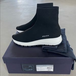Authentic Prada high ankle sock sneakers
